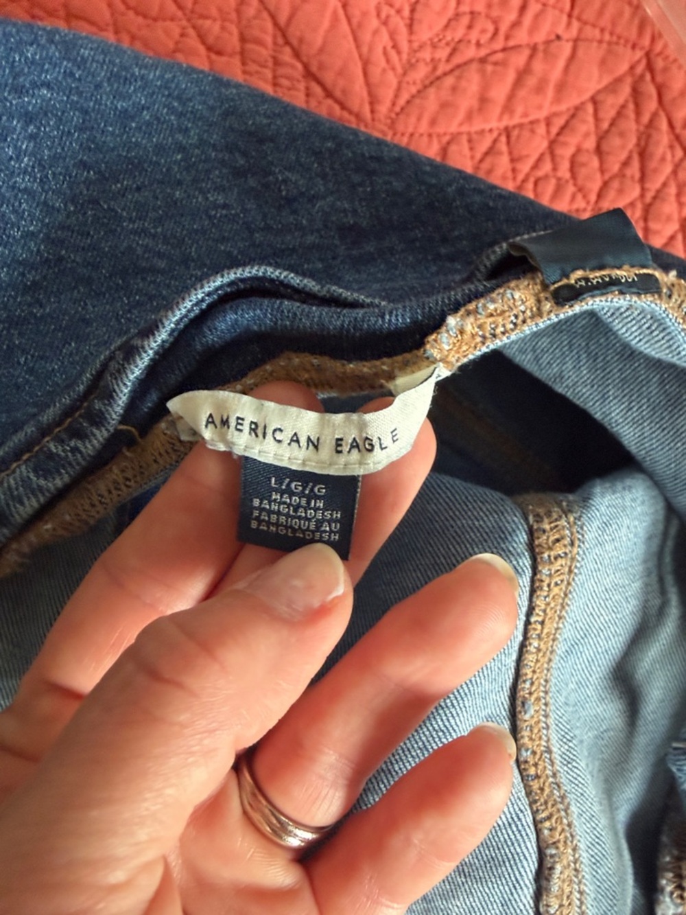 American Eagle Denim Zip-Front Mini Dress Women's Size Large Stretch Y2K - Picture 4 of 5